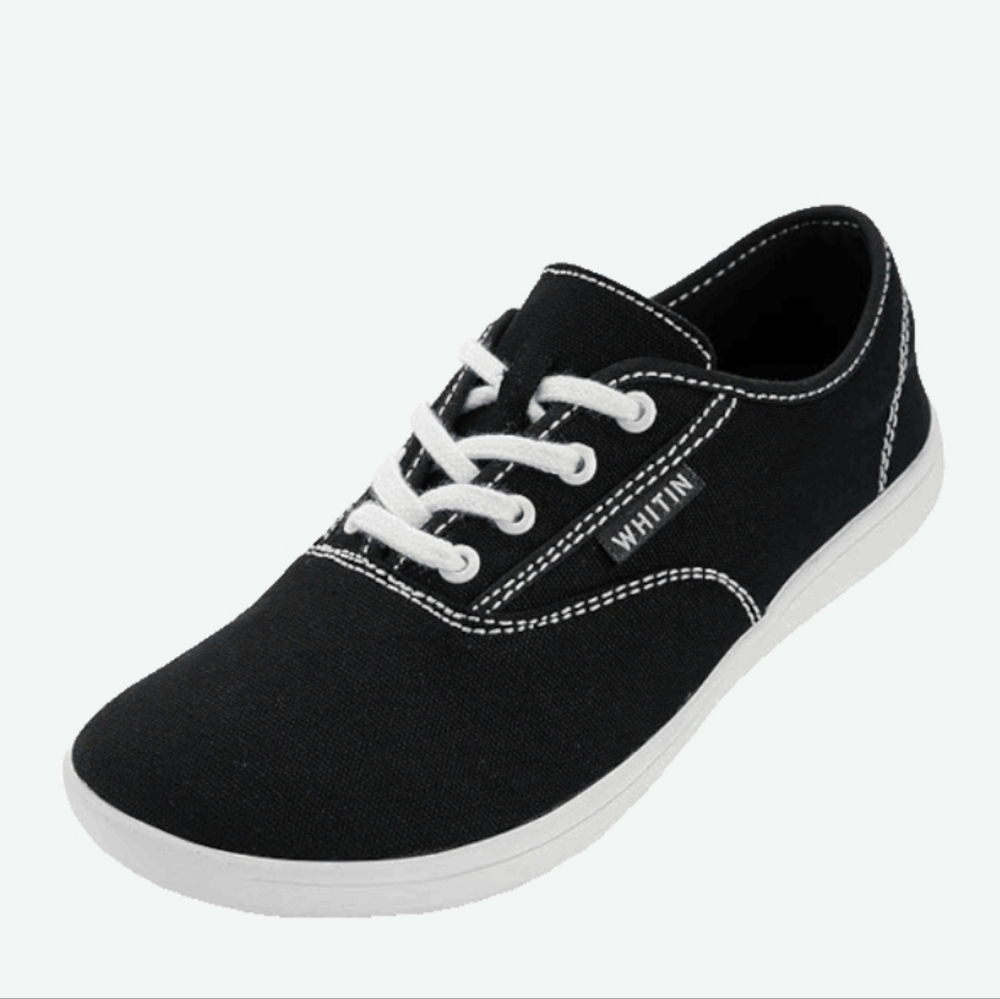 WHITIN Men's Canvas Barefoot Shoes Canvas Sneakers Navy White Size 11 EU 43